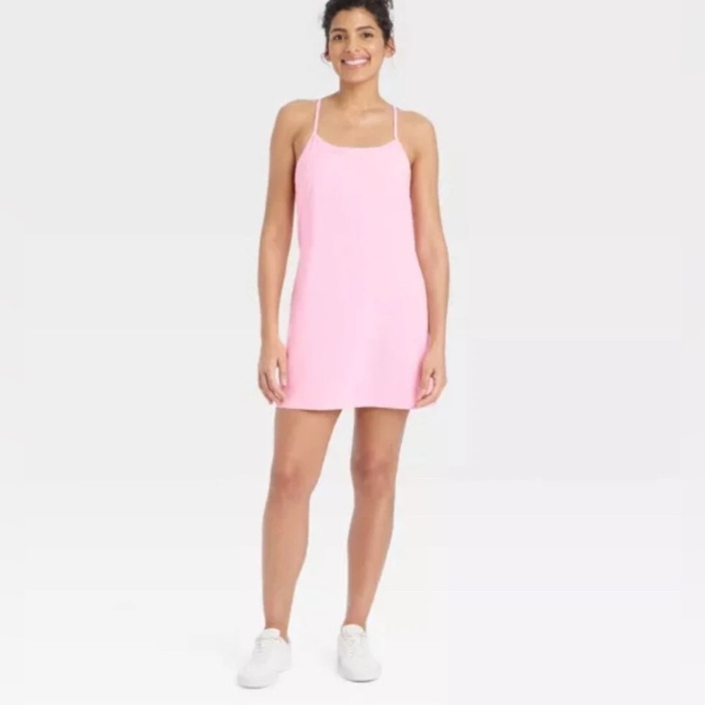 ALL IN MOTION Flex Strappy Active Performance Dress Petal Pink Sz Medium